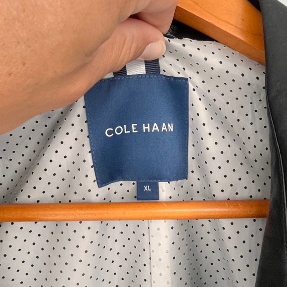 Cole Haan Mens Black Full Zip Rain Jacket Coat XL Lightweight Casual Outerwear - Picture 3 of 16